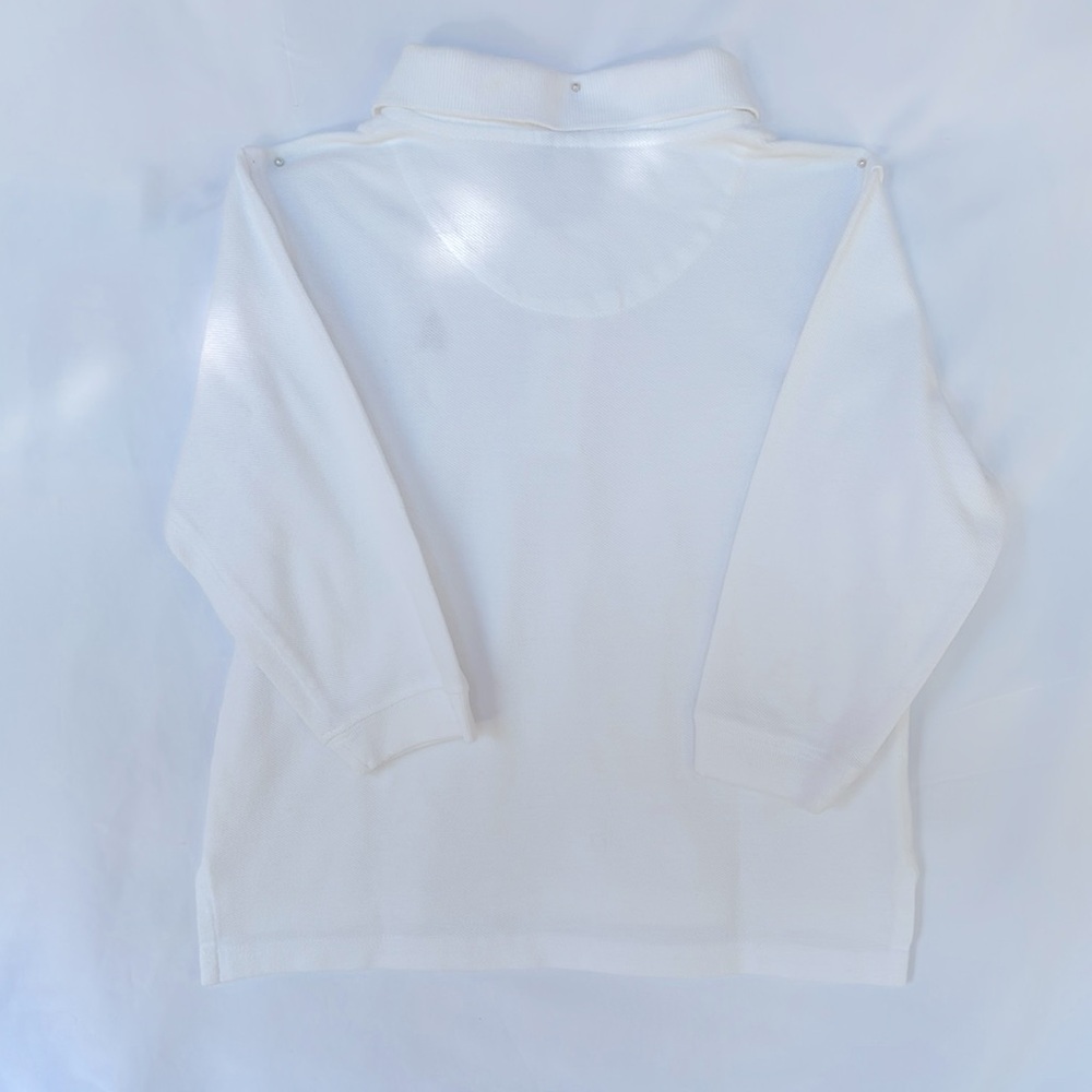 VINTAGE 2002 BABY GAP LONG SLEEVE POLO SHIRT WHITE COLOR TODDLER SIZE 3 - Picture 4 of 9